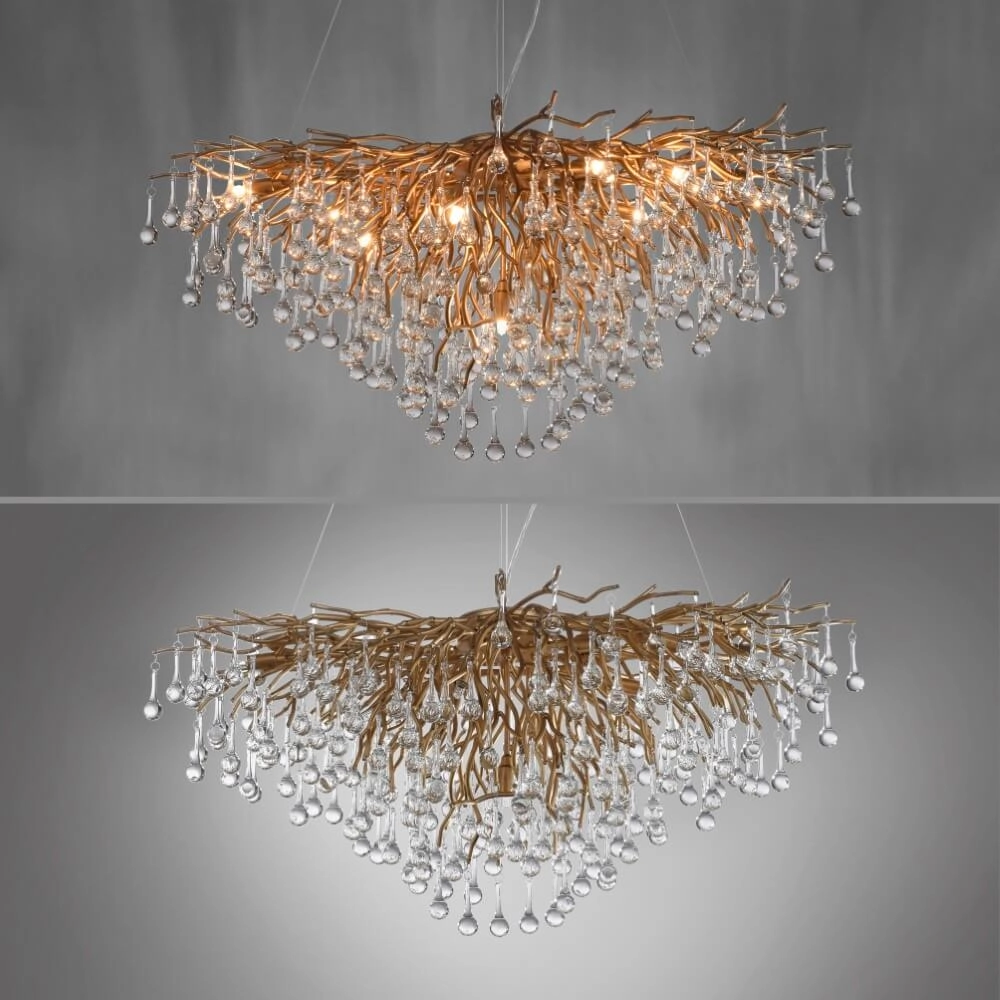 Unique chandelier Icicle Antique brass Paul Neuhaus 4012248352120