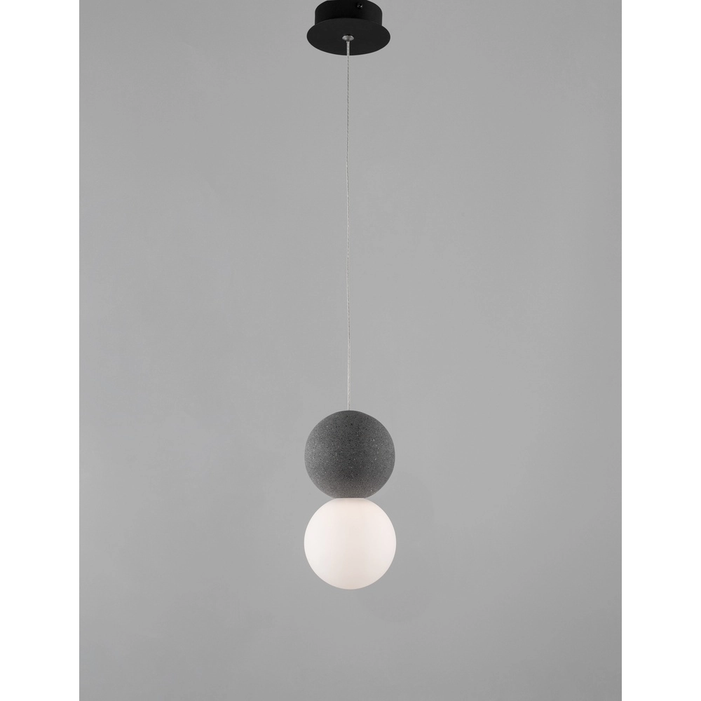 Pendant lamp Zero Grey with white