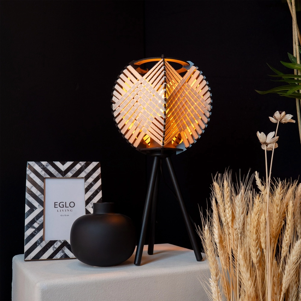 Table lamp Waverton black with cream textile Eglo 9002759440084