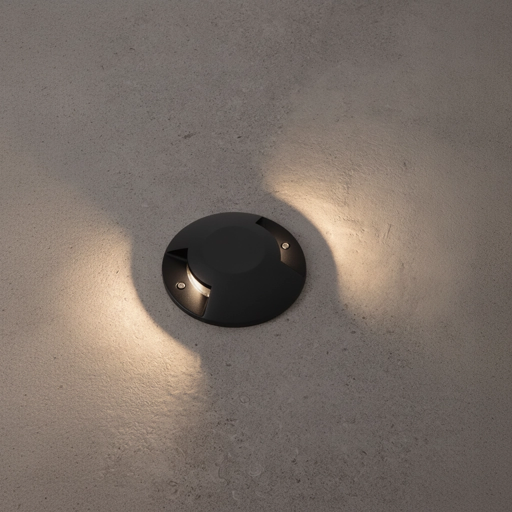Flat surface-mounted ground spot Grado black - 12W