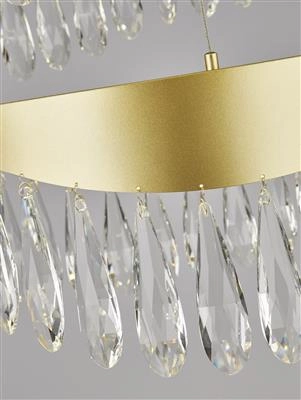 Pendant lamp Jewel 2-ring gold with crystal Searchlight 5053423185385