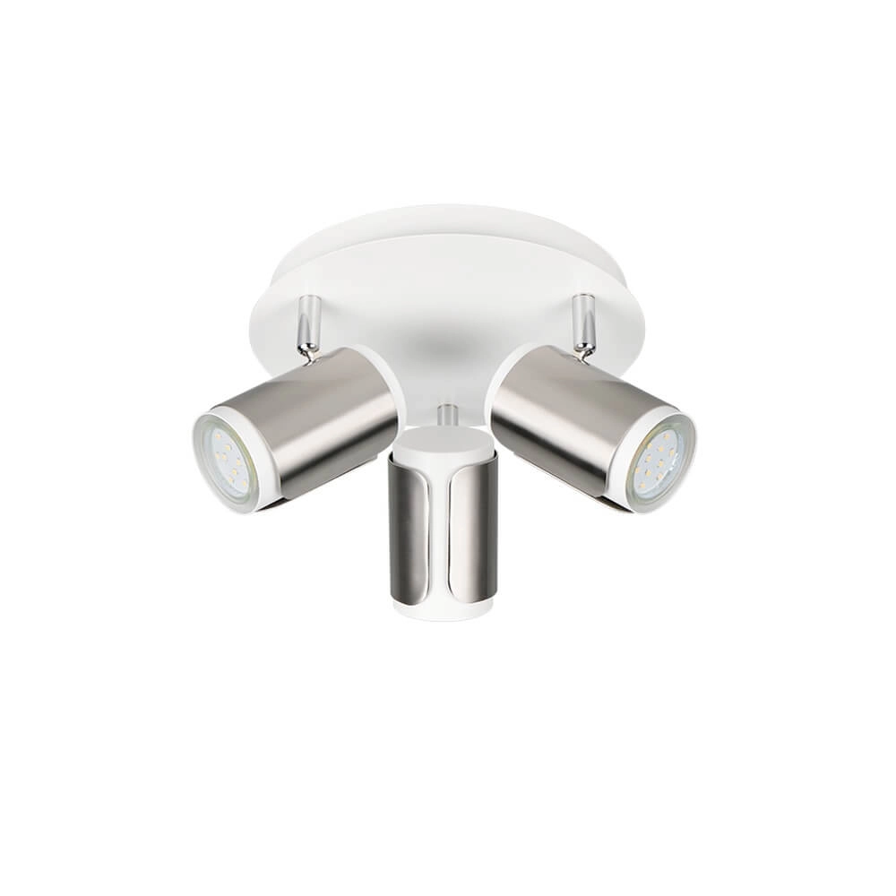 3-light surface-mounted spotlight Gillan nickel with white Trio 4017807640489