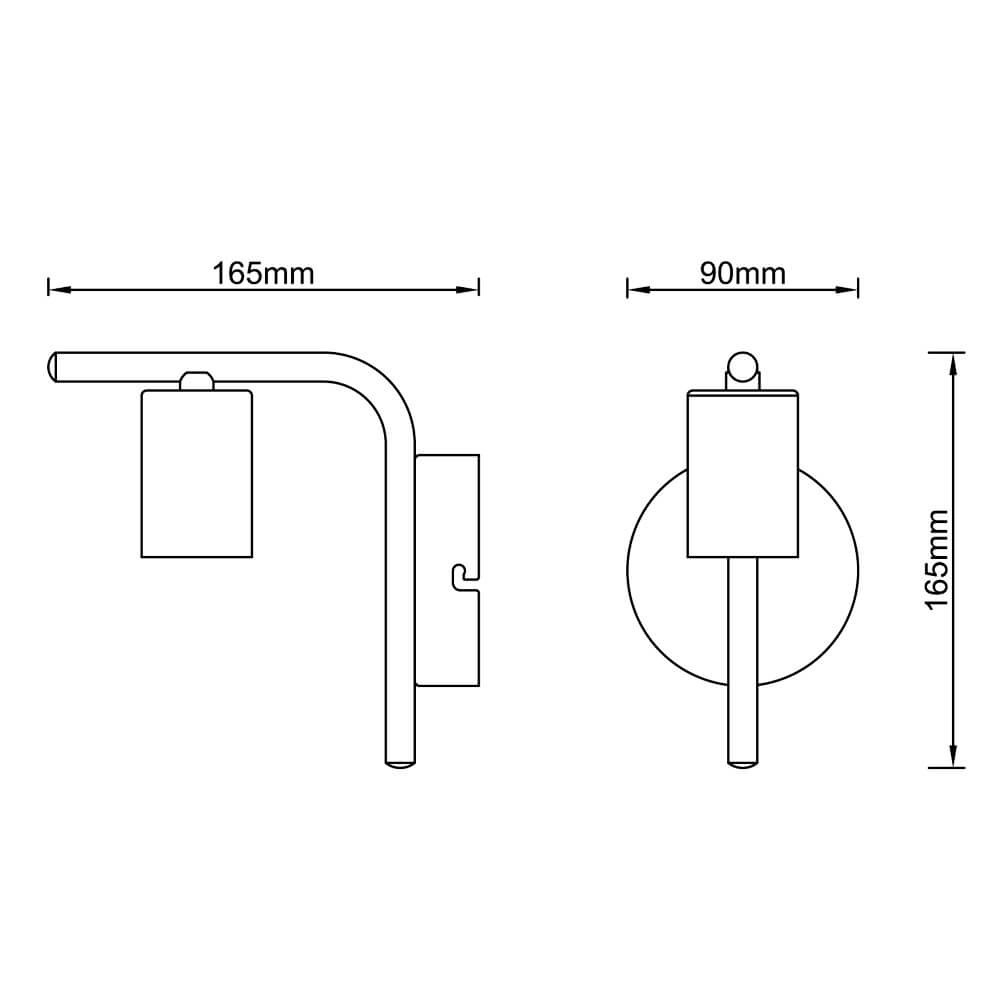 Wall lamp Kerry black Brilliant 4004353413100