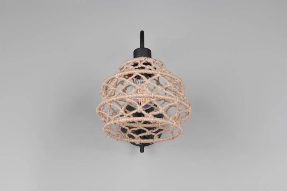 Rattan wall lamp Hive with black Trio 4017807637212