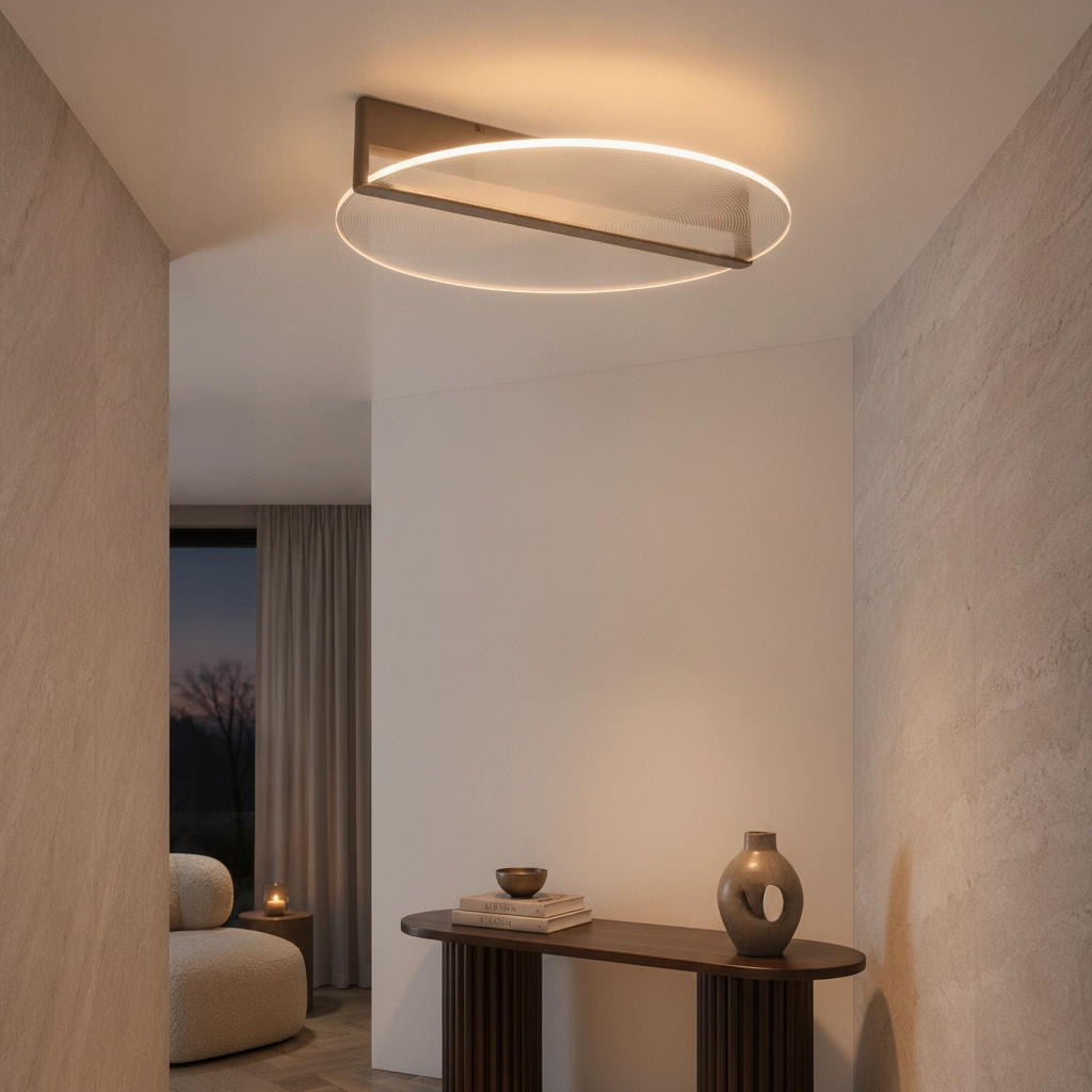 Sleek ceiling lamp Noah Ø 56cm coffee brown