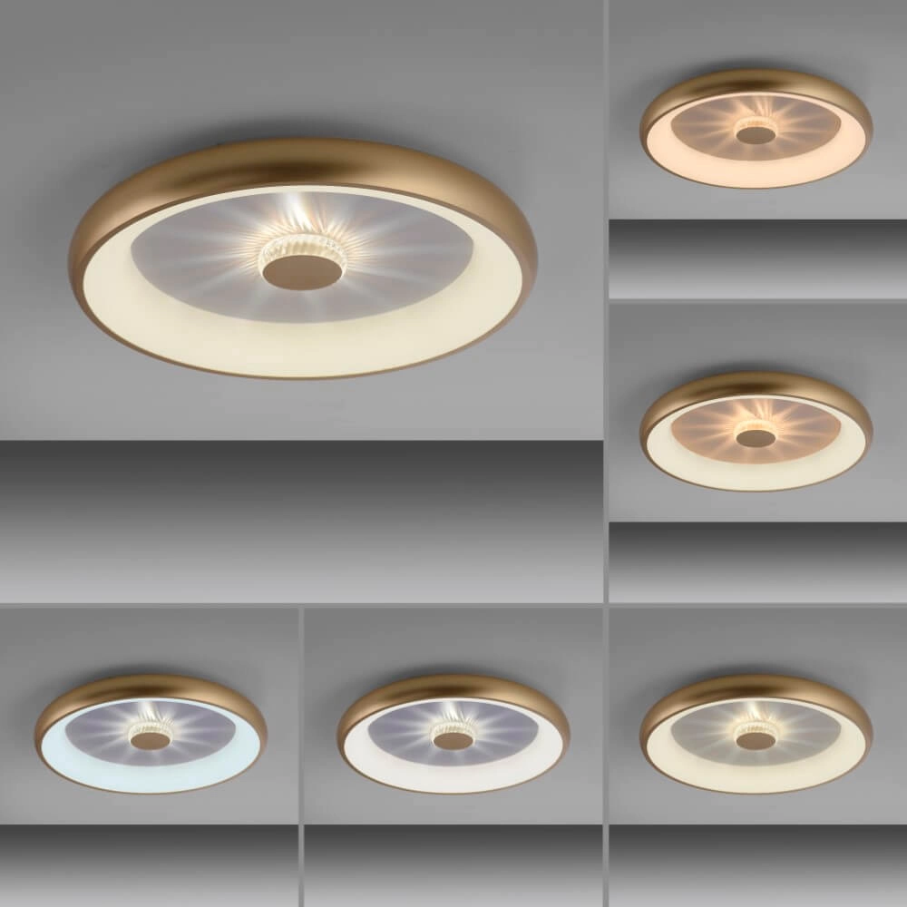 Round ceiling lamp Vertigo brass Ø 61.5cm Just Light 4043689995096