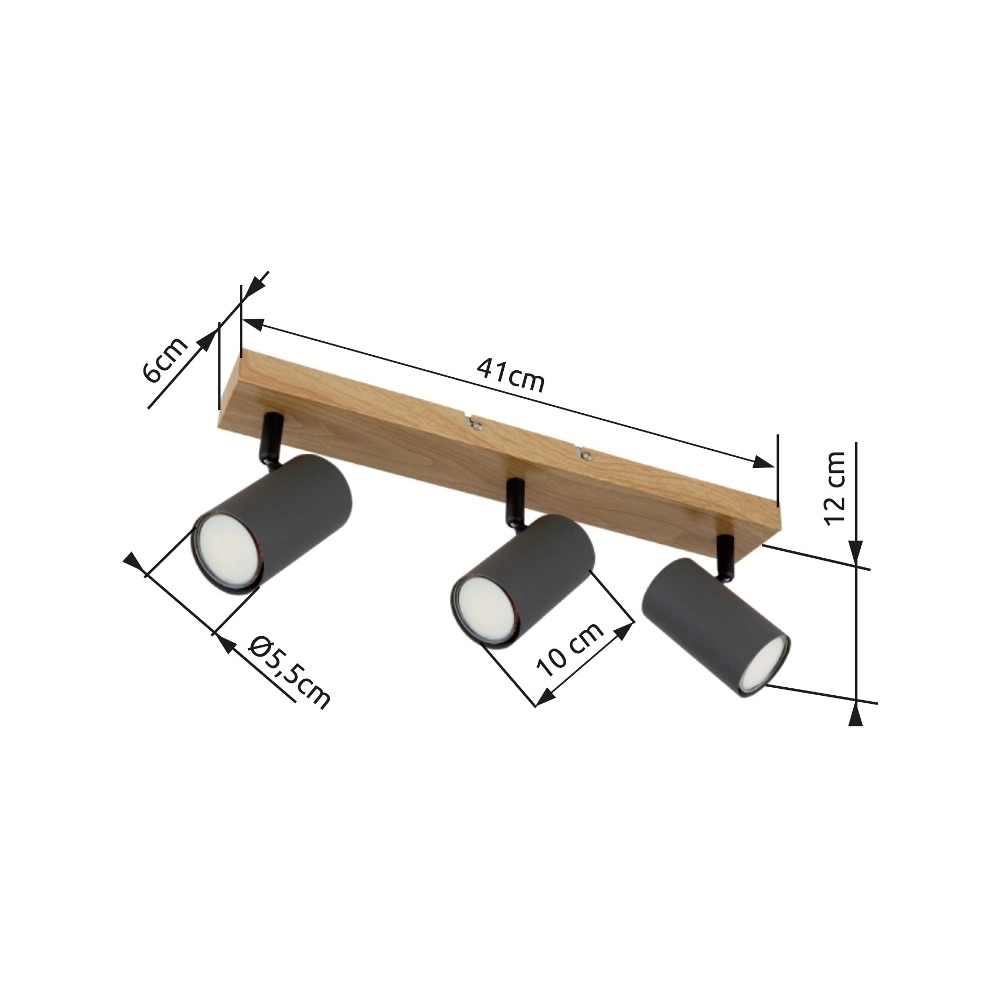 Ceiling lamp 3-lights Robby wood Globo 9007371442522