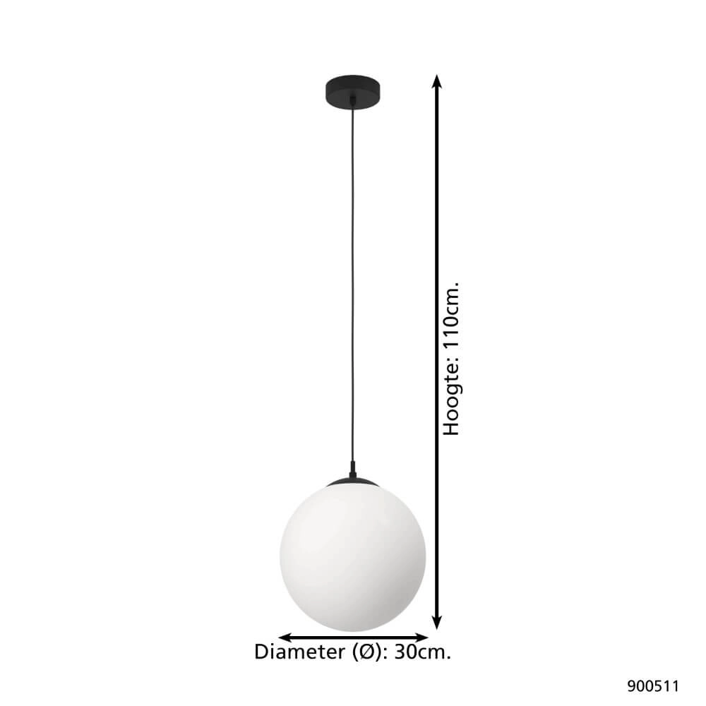 Glass pendant lamp Rondo 3 Ø 30cm Eglo 9008606244409
