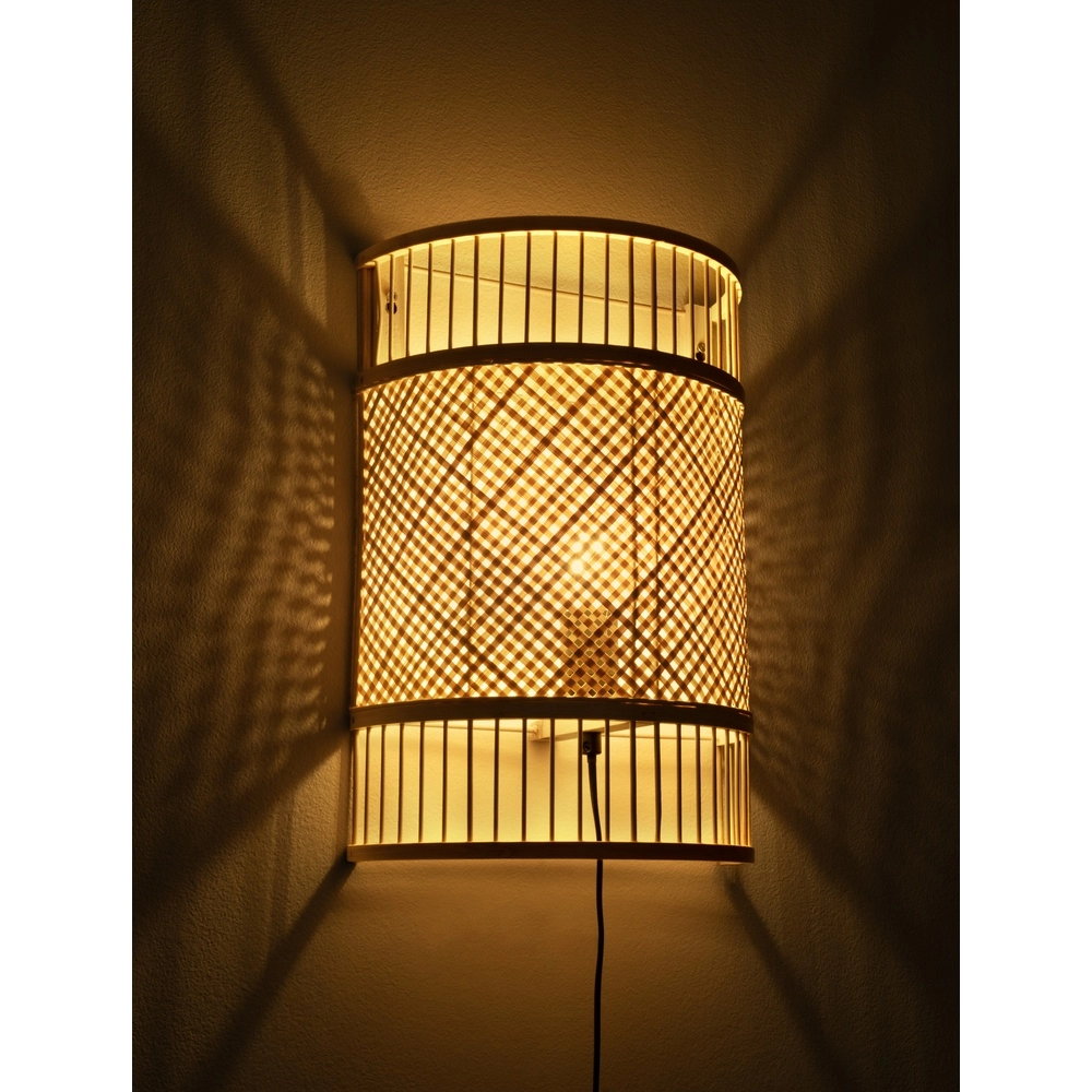 Bamboo wall lamp Pale with cable Lyora 5212017465580