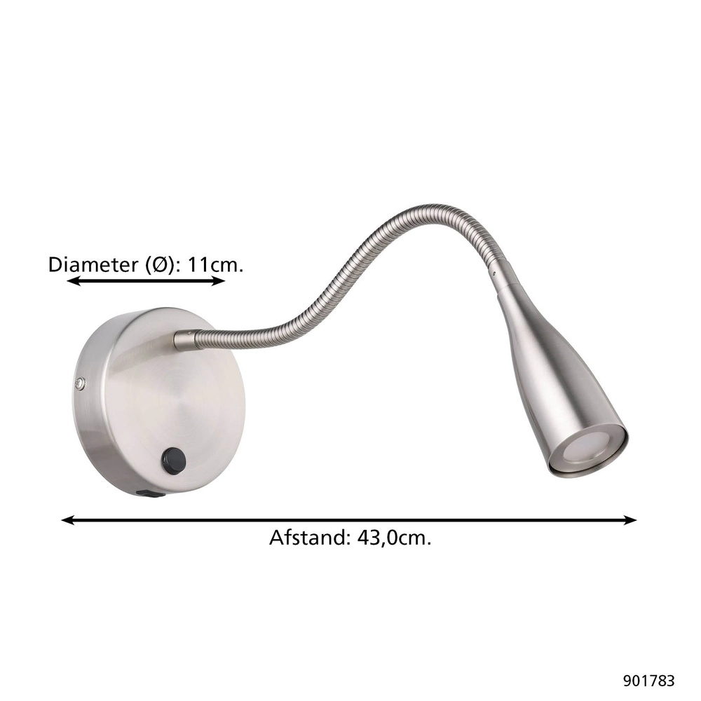 Bedside lamp Olivandino 1 Flexible nickel Eglo 9008606347803