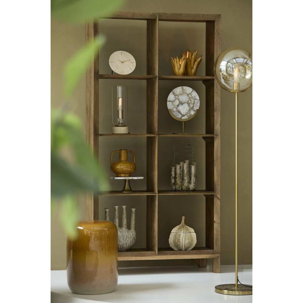 Glass table lamp Rylano 35cm - with travertine Light & Living 8717807730673
