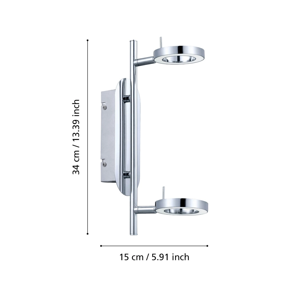 Ceiling lamp Naudella 2-light chrome Eglo 9002759313593