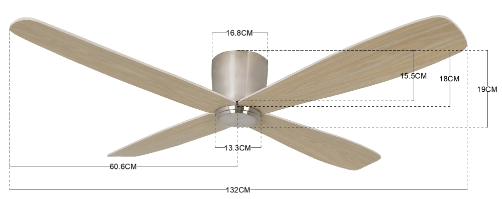 Ceiling fan Airfusion Fraser Ø 132cm with wood Beacon 9333509107972