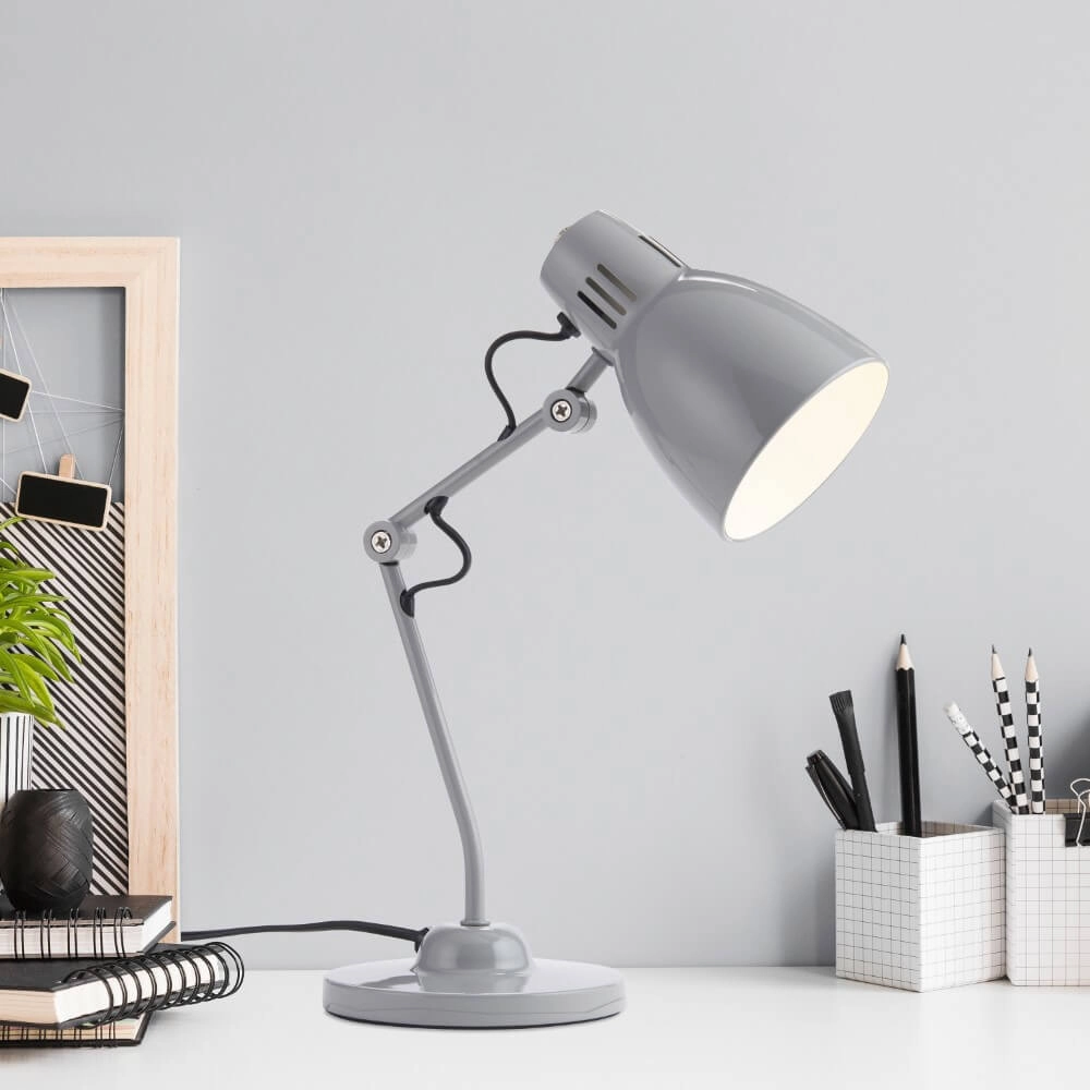 Table lamp Bailie gray Brilliant 4004353412417