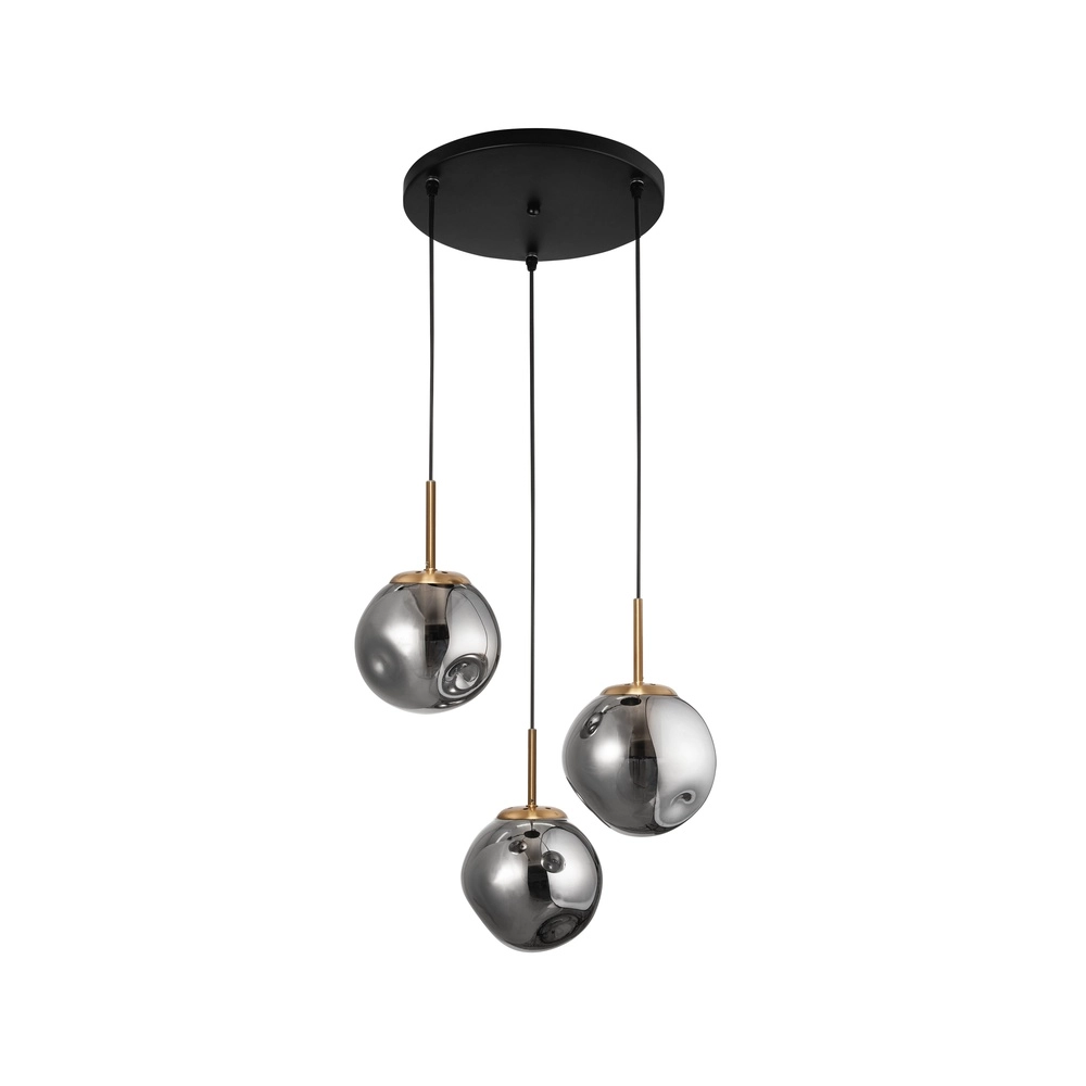 Pendant lamp Spada 3-light grey with gold Lyora 5212017420978