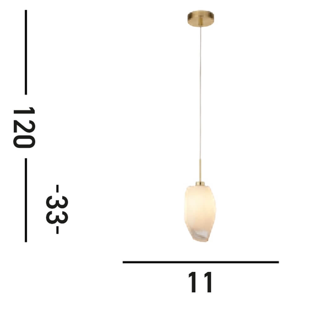 1-light pendant lamp Rocky with white glass Searchlight 5053423264264