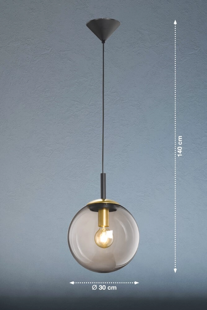 Hanging lamp with glass Dini Ø 30cm Fischer & Honsel 4001133604321