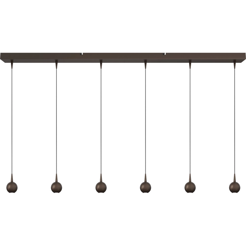 6-light pendant lamp Talana 130cm cocoa brown Ø 6cm DTW