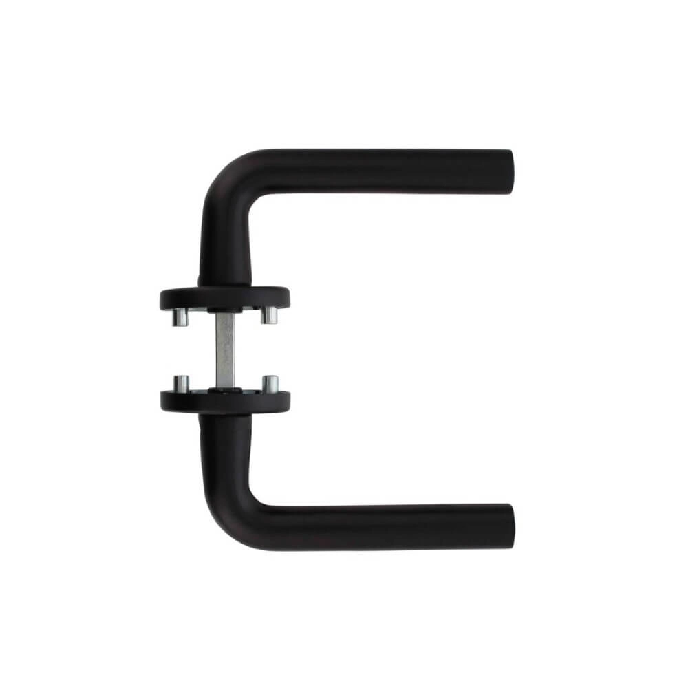 Modern door handle Recht Aluminum Black Intersteel 8714186492185