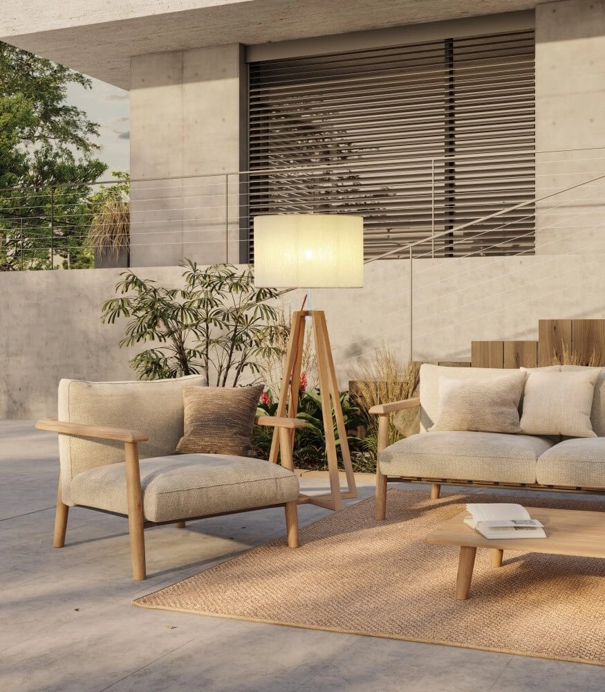Outdoor table lamp Club 161cm teak Royal Botania