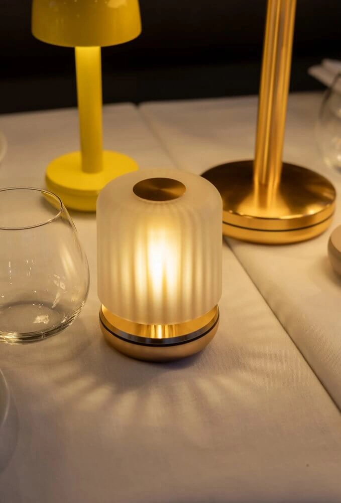 Rechargeable table lamp Firefly gold frosted Humble 6097522143159