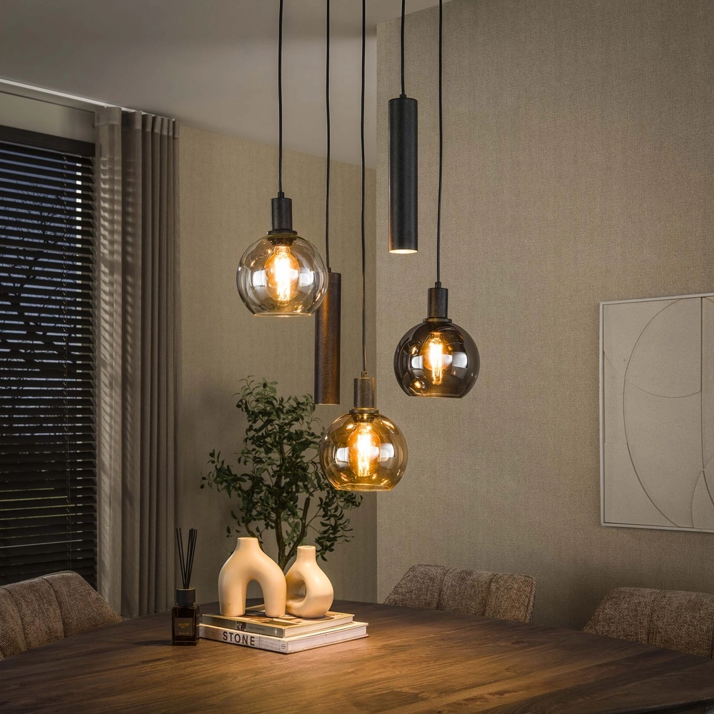 Vide pendant lamp Sfera with glasses and pendants