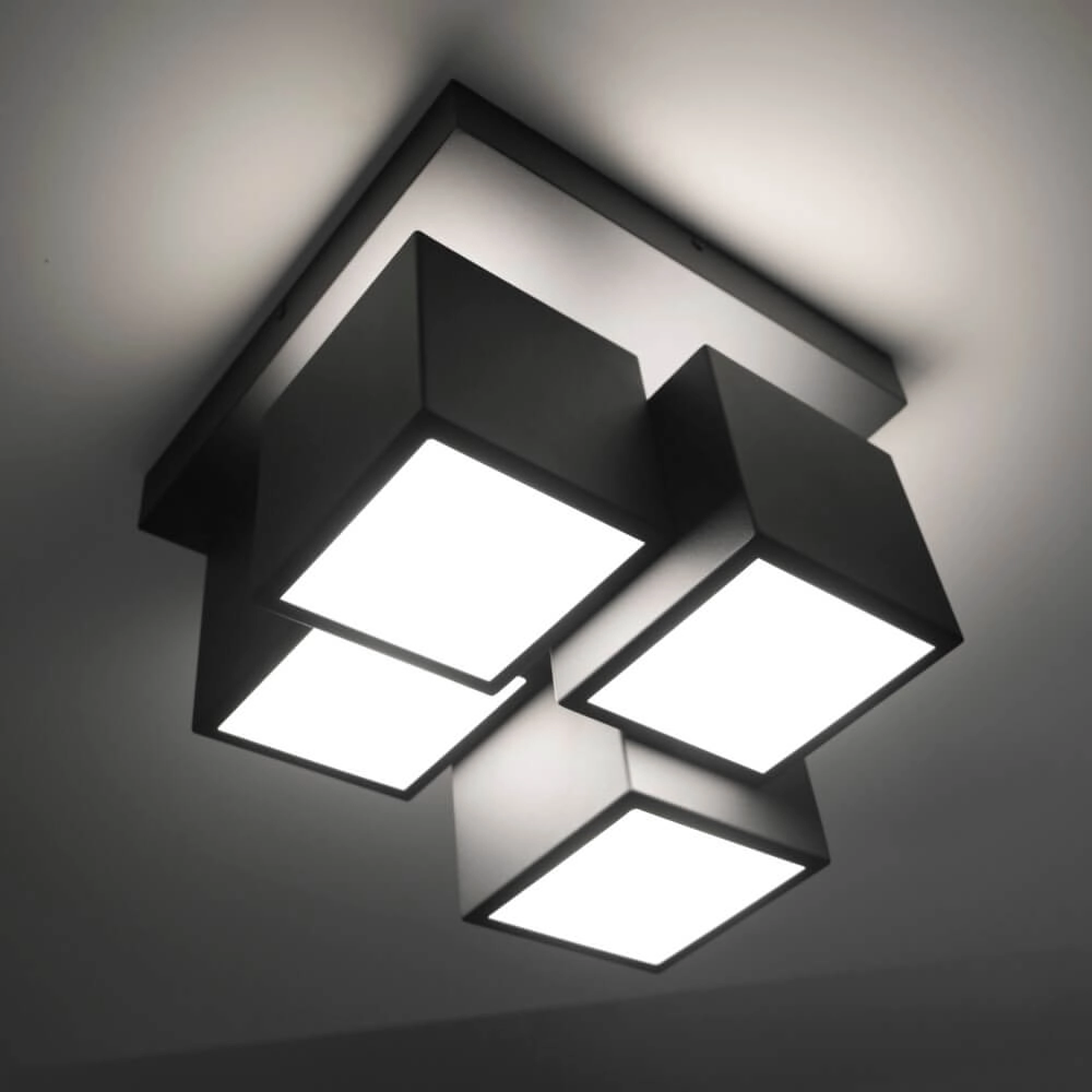 Black ceiling lamp Tetris black Just Light 4043689004538