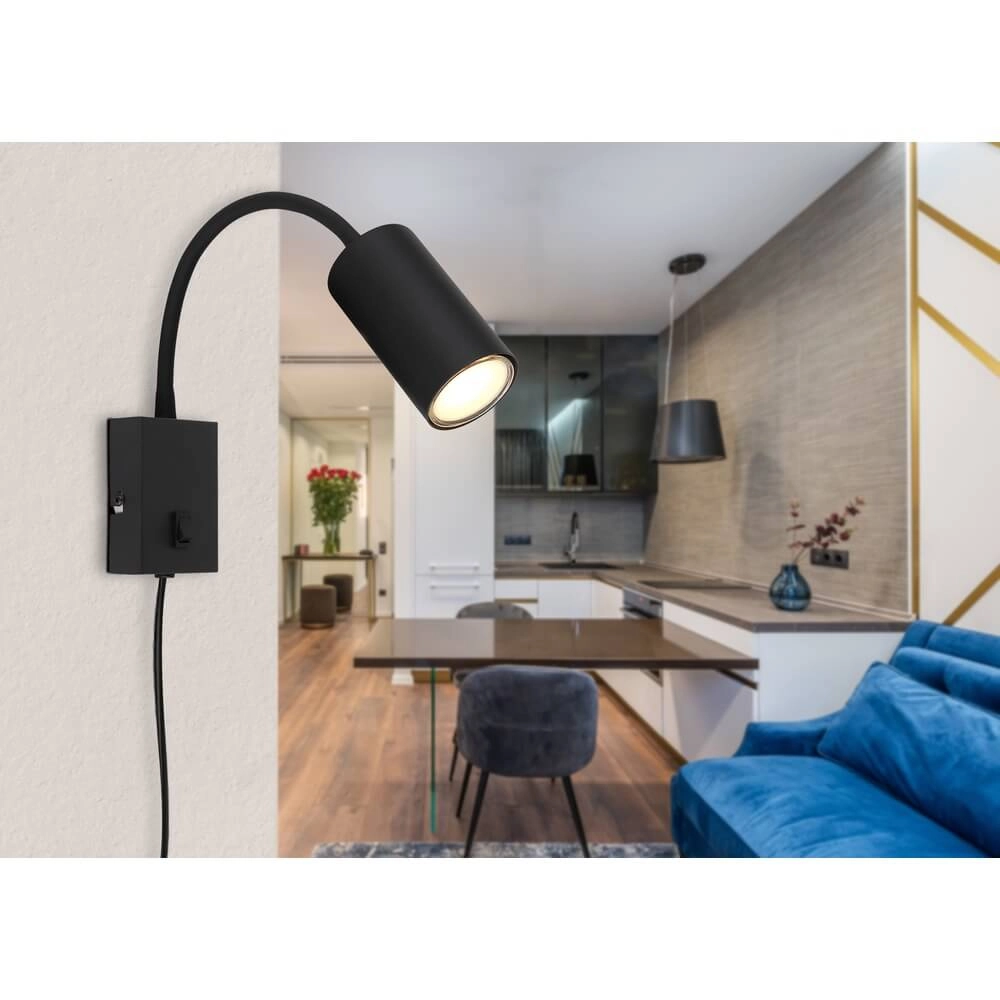 Black wall lamp Robby Globo 9007371442560