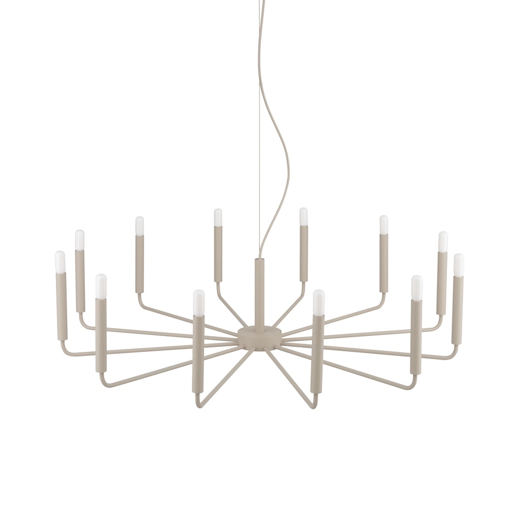 Modern chandelier Orto sand brown Ø 103cm