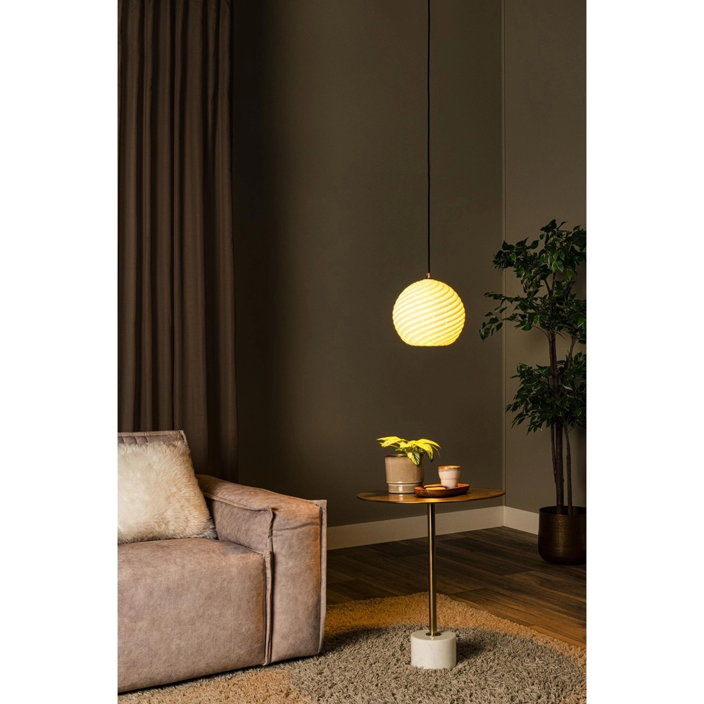 Design pendant lamp Bina single Ø 25cm white Lucide 5411212135100