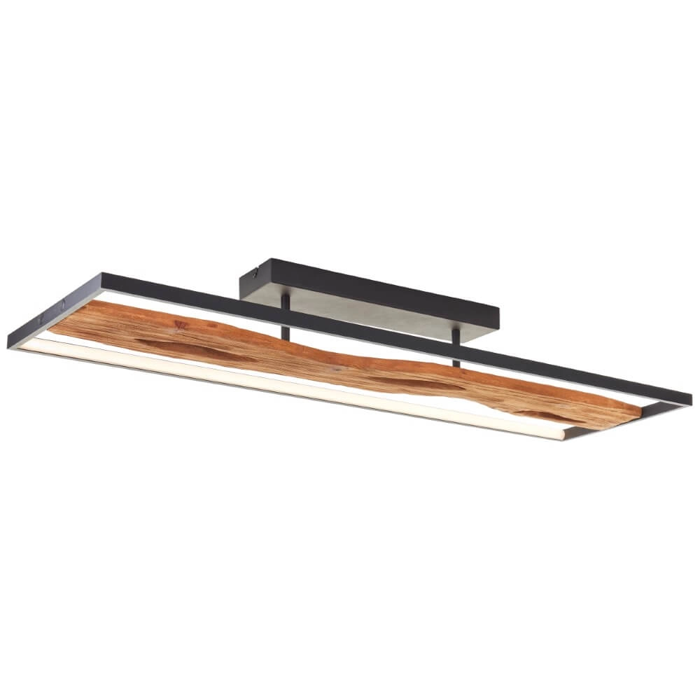 Ceiling lamp black with wood Chaumont 100cm Brilliant 4004353435270