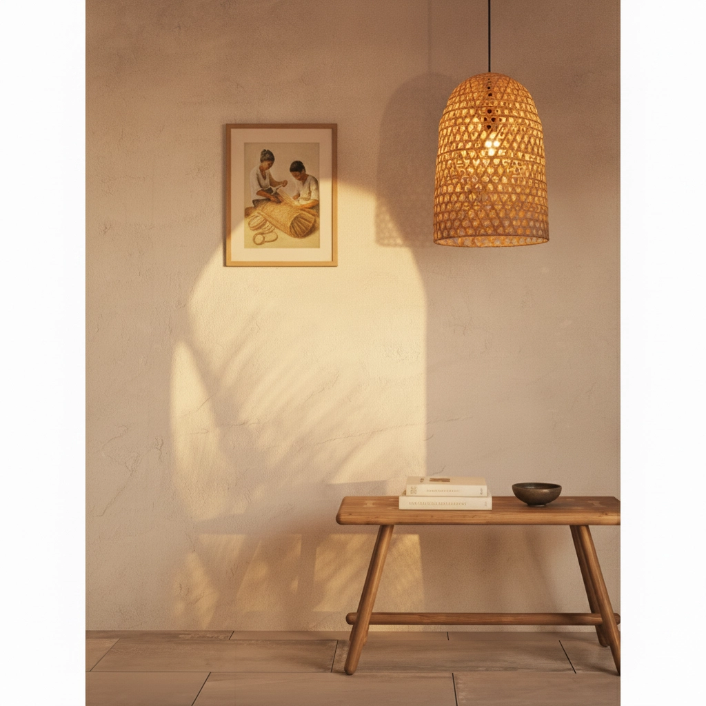 Pendant lamp Aurora rattan Ø 30cm