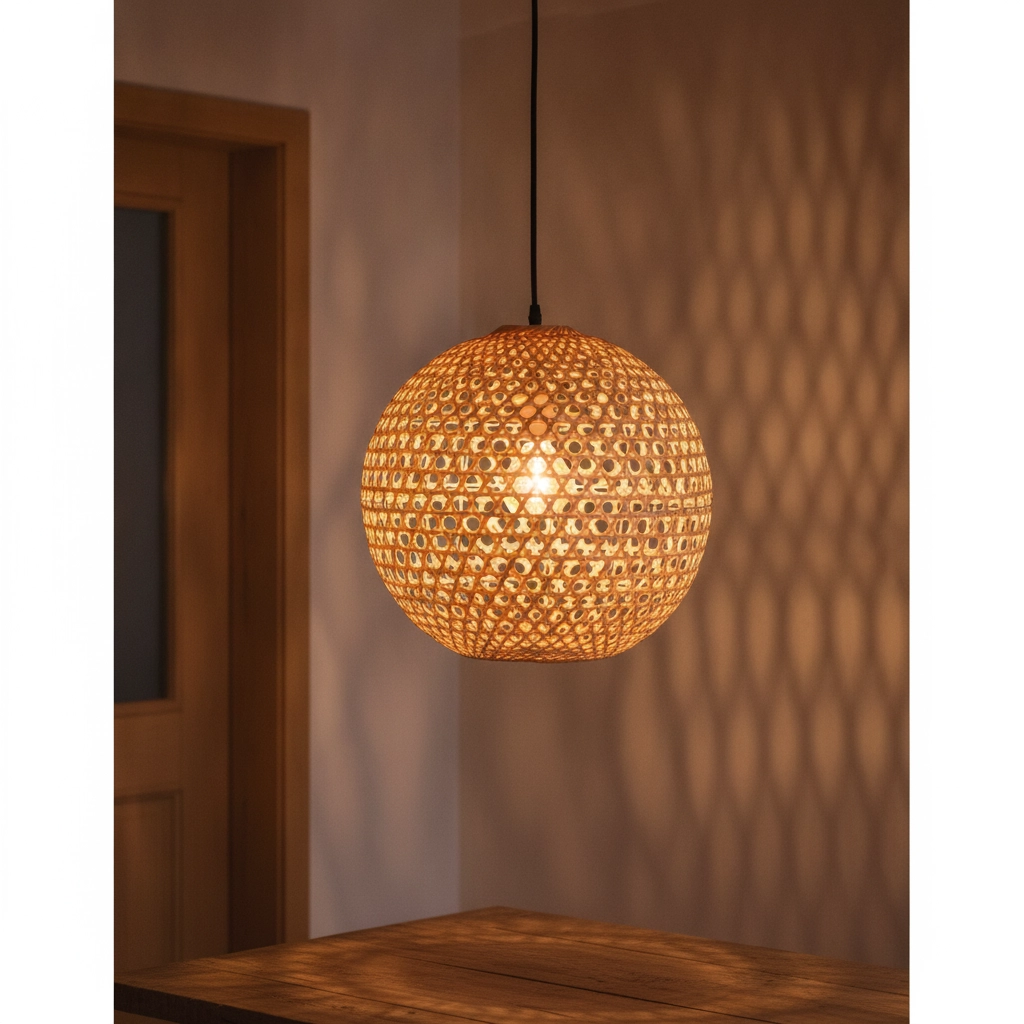 Pendant lamp Melody rattan ball Ø 40cm