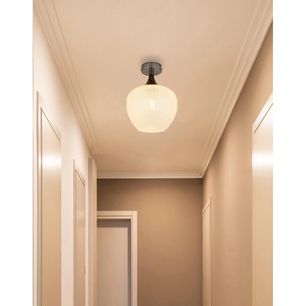 Anthracite ceiling lamp Maxy with white glass single Ø 24cm Globo 9007371459179