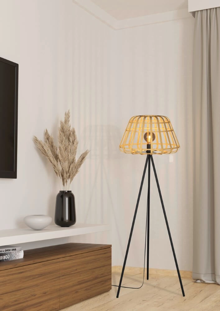 Rattan floor lamp Montezuelo 149cm Stars of Light 9008606240548
