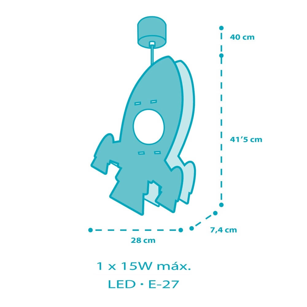 Children's room pendant lamp Rocket Dalber 8420406633572