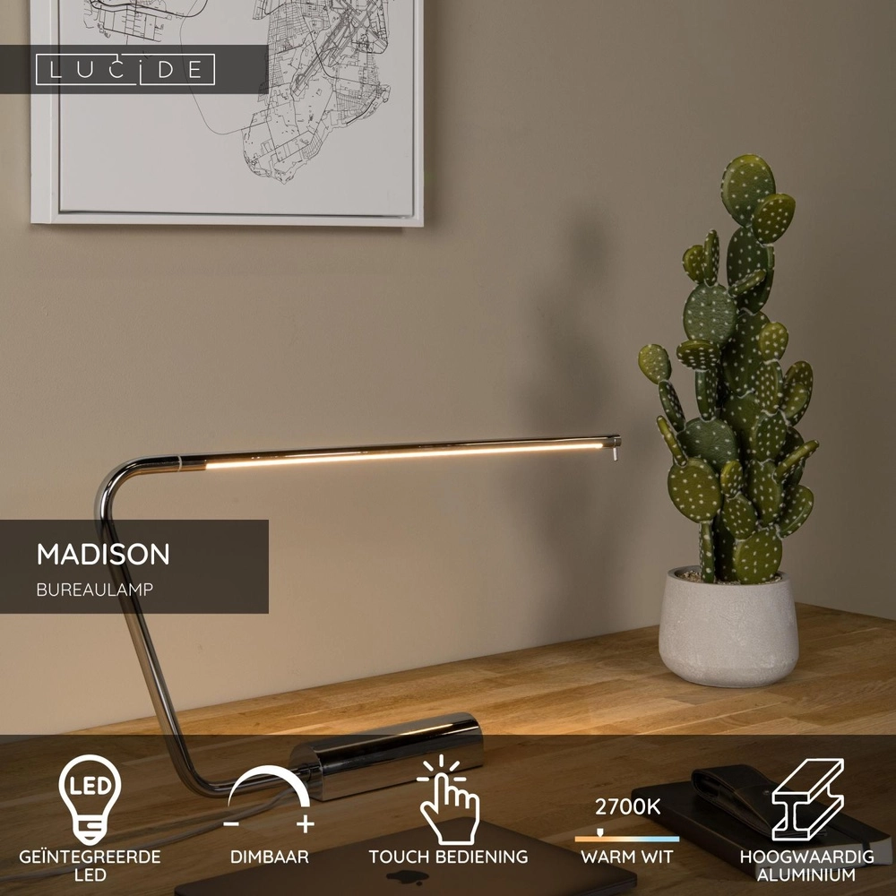 Design desk lamp Madison chrome Lucide 5411212441843