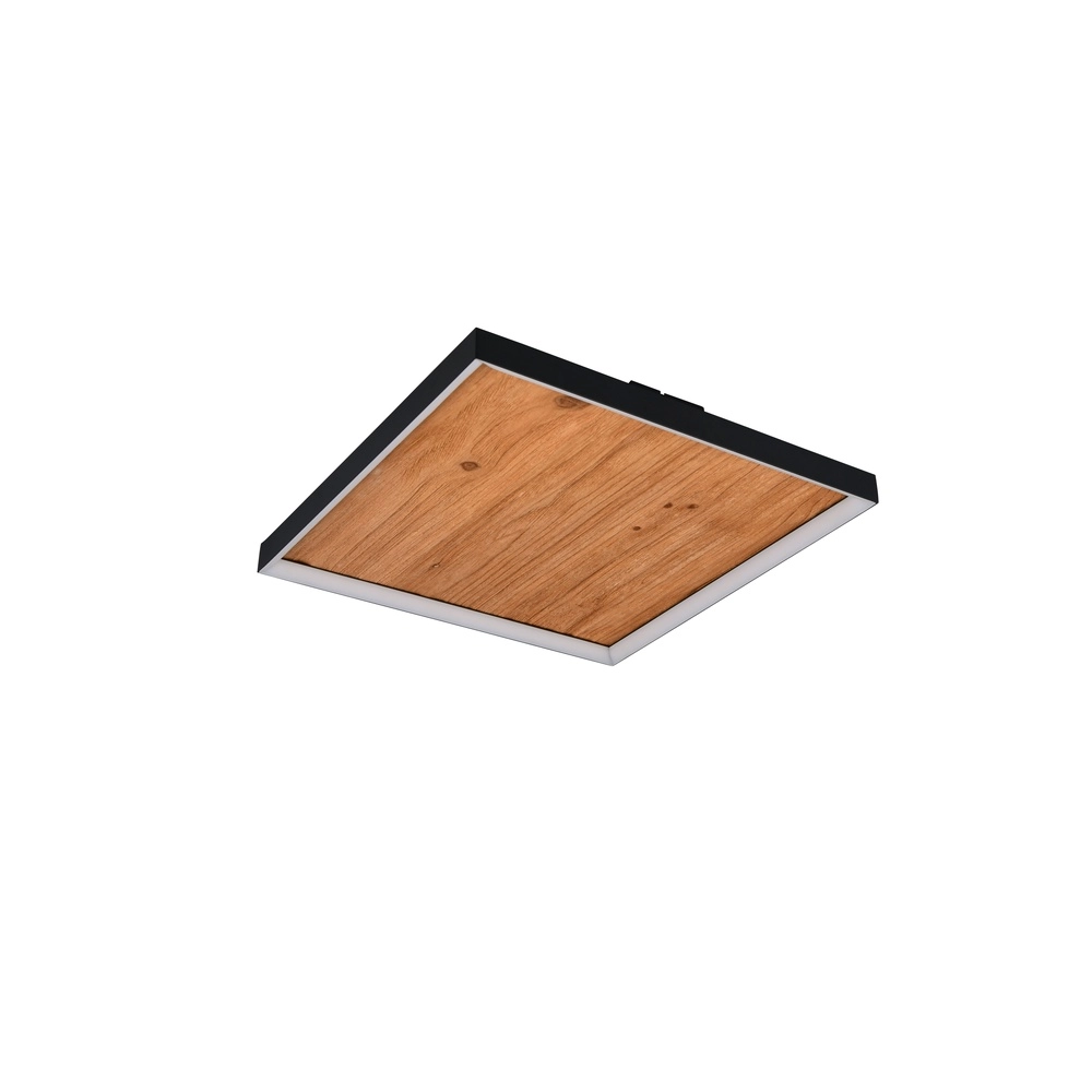 Design ceiling lamp Kalea black with wood Trio 4017807661507