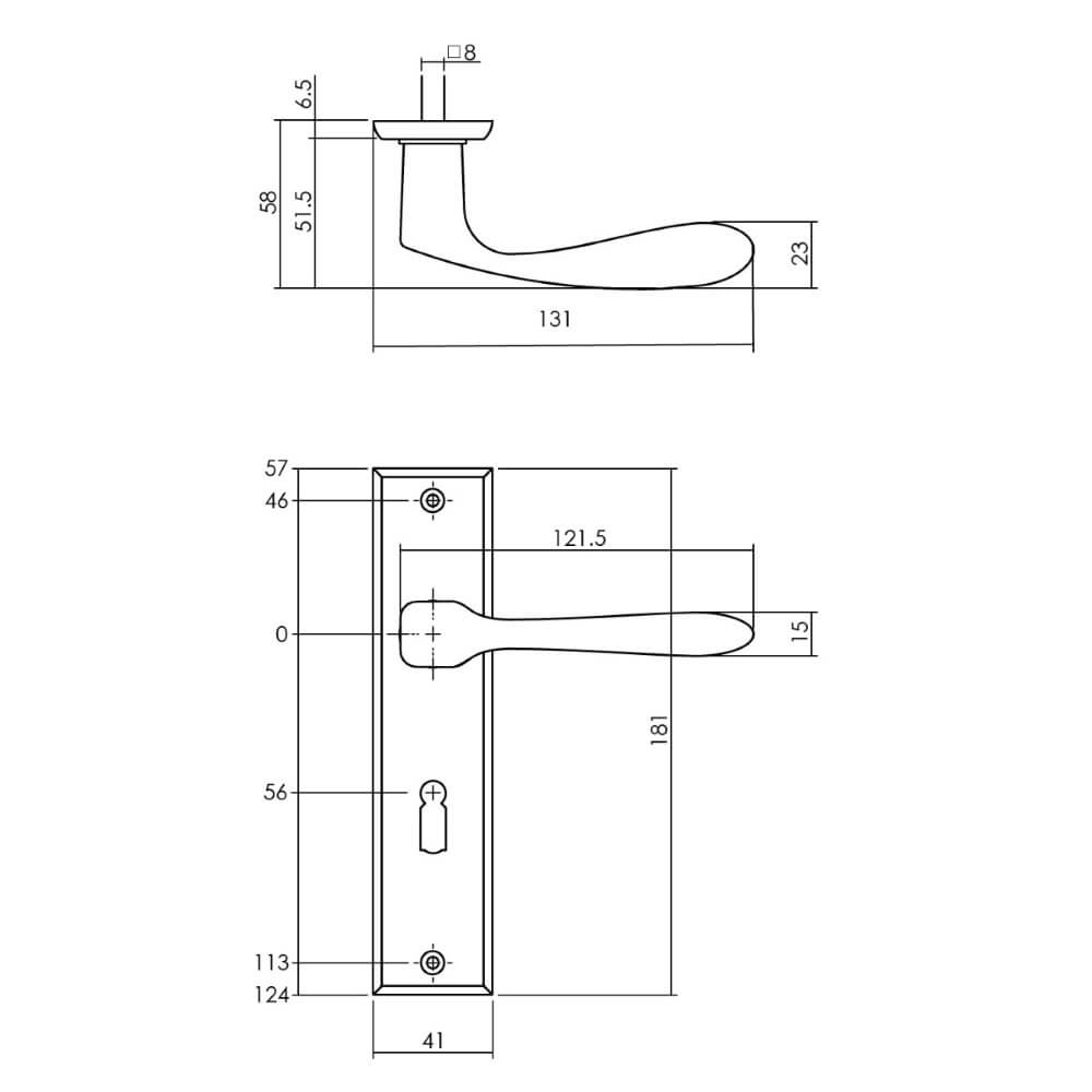 Door handle Banaan Brass Tumbled Keyhole Intersteel 8714186485859