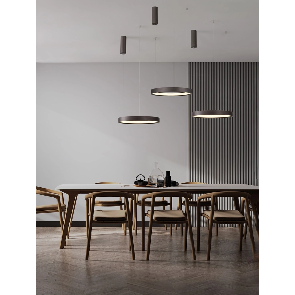 Sleek pendant lamp Perrine Ø 40cm coffee brown Lyora 5212017438928