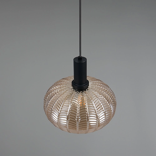 Classic pendant lamp Elvezia Amber glass Trio 4017807677768