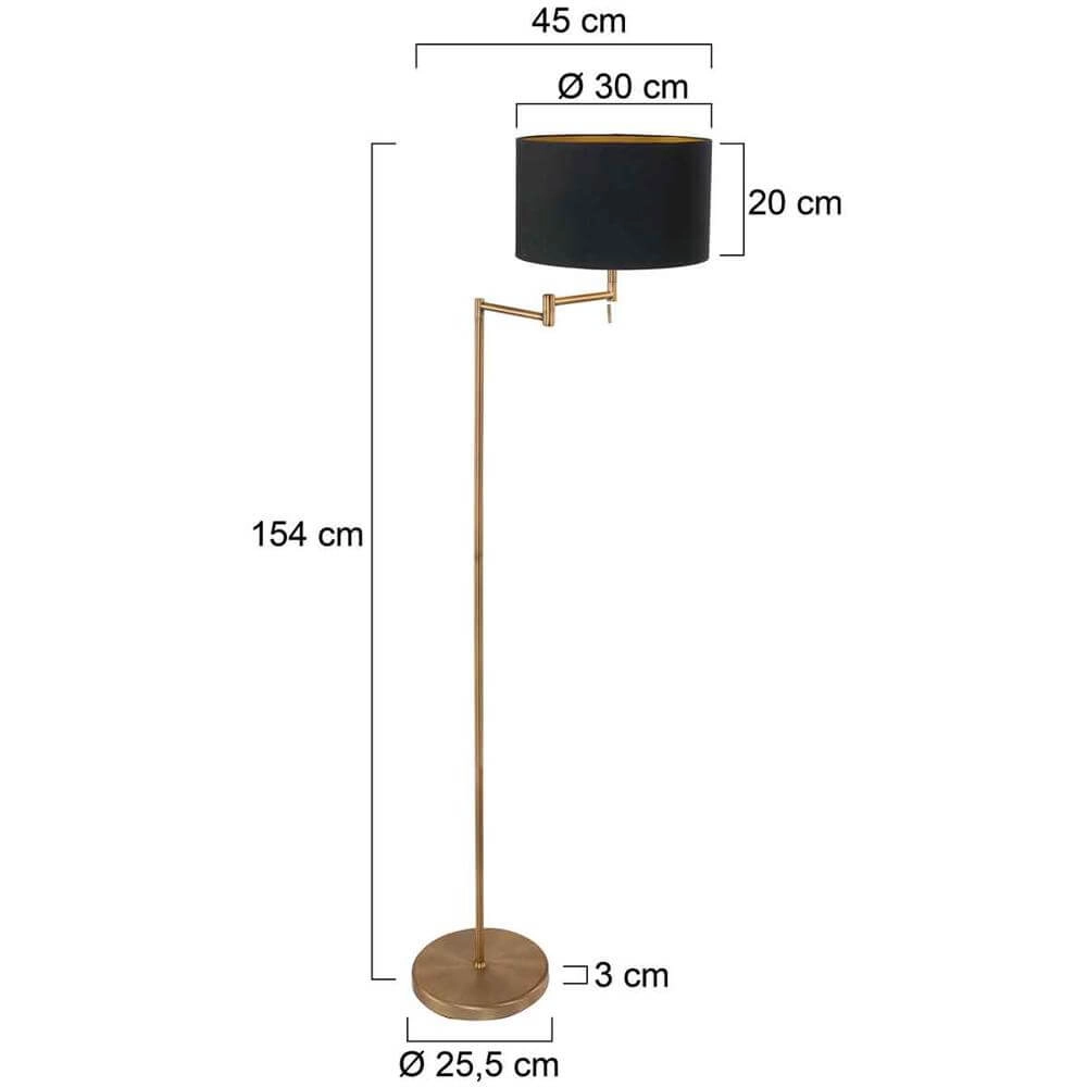 Floor lamp Bella bronze with black cap Steinhauer 8712746174489