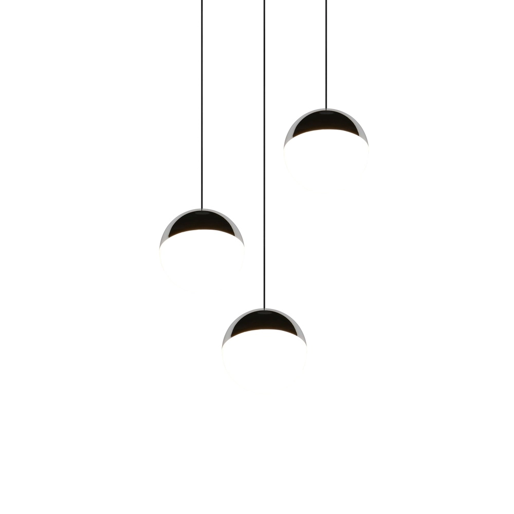 3-light pendant lamp Senta round chrome Trio 4017807685824