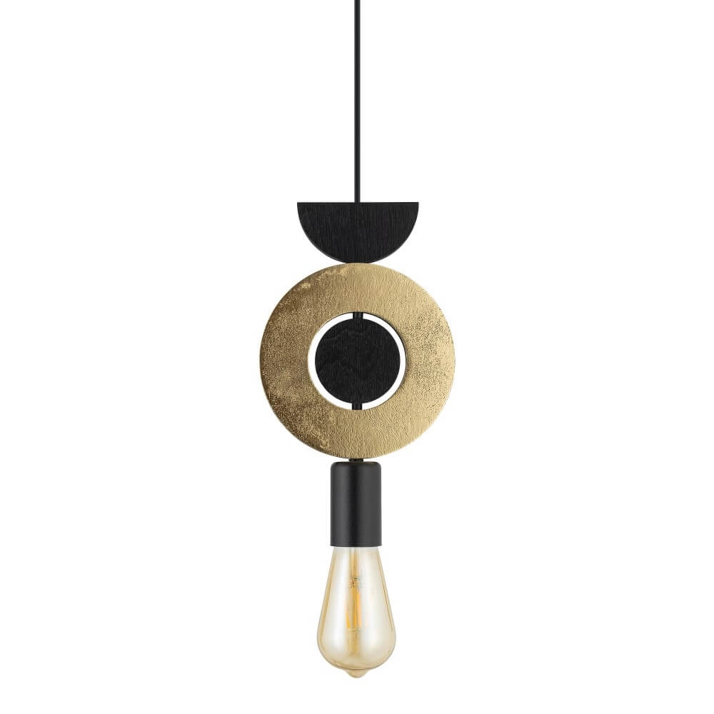 Design pendant lamp Drops Wood F 1-light black Lyora 5903139111805