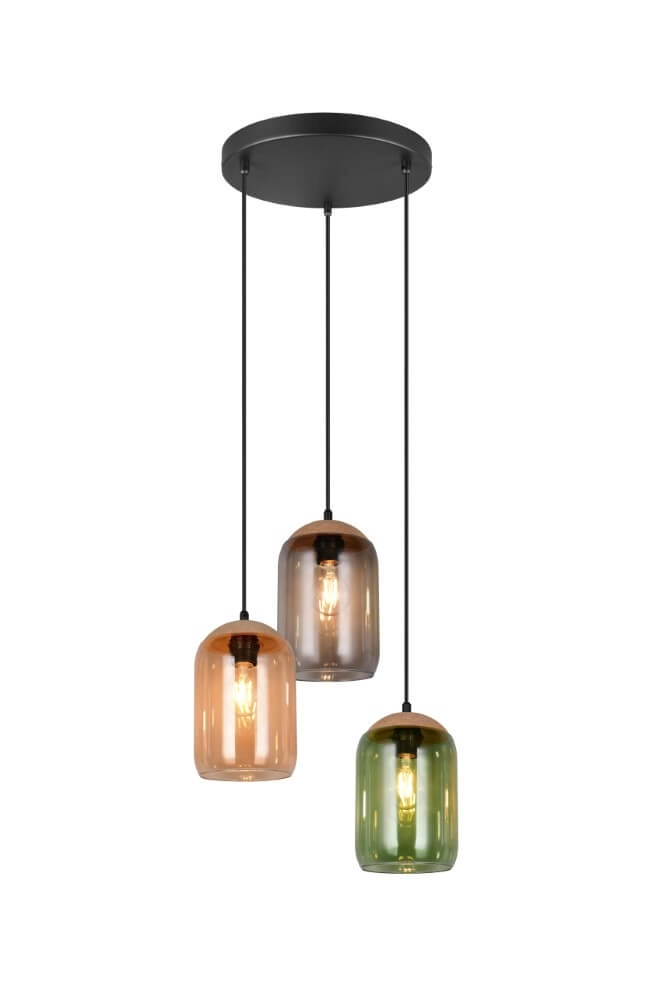 Glass Dining Table Lamp Cork 3-light