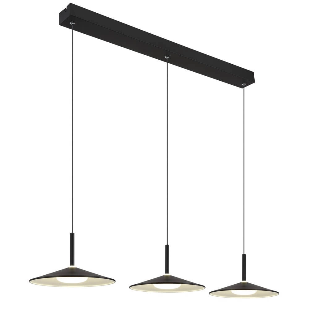 Black pendant lamp Lampone 3-light design