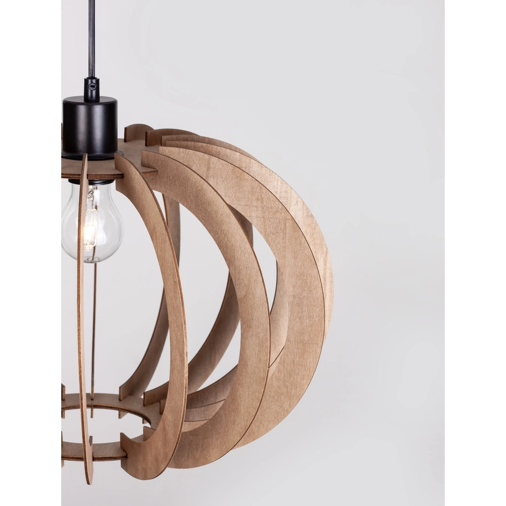 Wooden pendant lamp Ottoline dark Ø 40cm Lyora 5212017436207