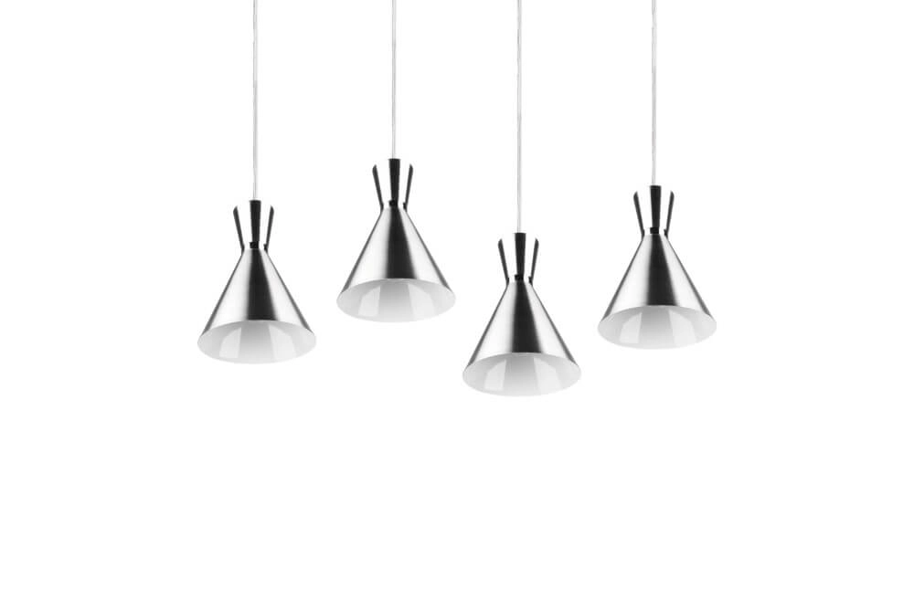 Hanging lamp Enzo Beam 4-light stainless steel Trio 4017807503807