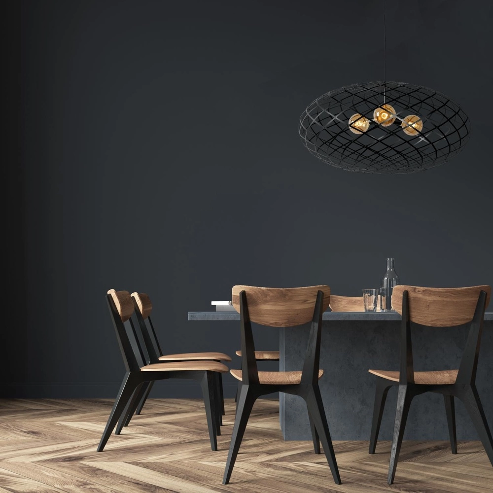 Vide pendant lamp Wolfram 3-light black Lucide 5411212211156