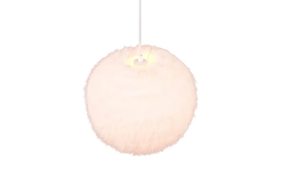 Fabric pendant lamp Furry cream Ø 35cm Trio 4017807600087